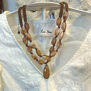 Free People Brown Double-Strand Necklace New